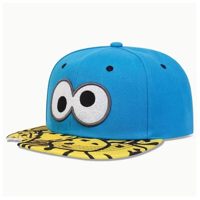 Funny Eye - Embroidered Flat Brimmed Unisex Baseball Hat, HipHop Hat for Outdoor Leisure