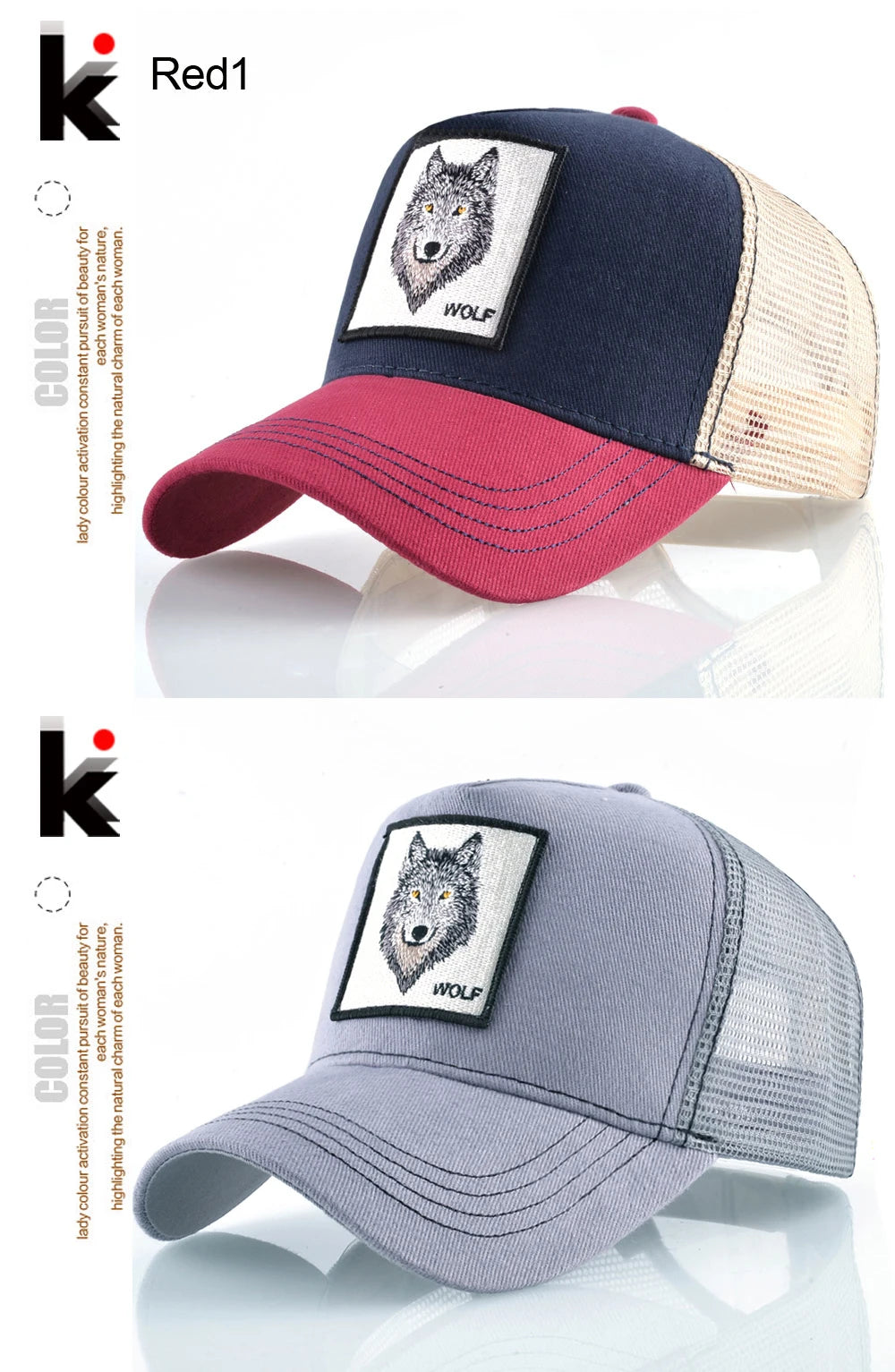 Wolf Embroidery Patch Trucker Cap – Snapback Hat