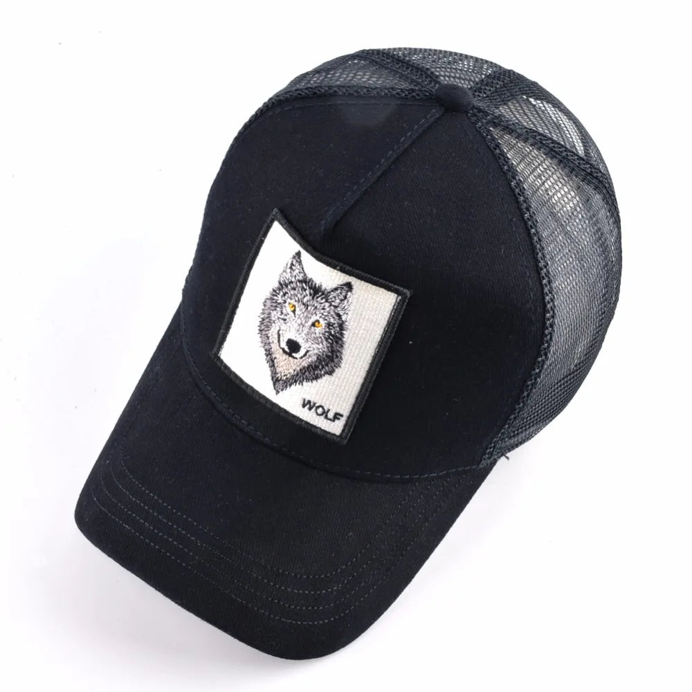 Wolf Embroidery Patch Trucker Cap – Snapback Hat