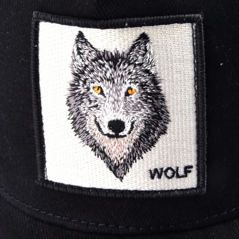 Wolf Embroidery Patch Trucker Cap – Snapback Hat
