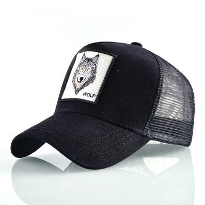 Wolf Embroidery Patch Trucker Cap – Snapback Hat
