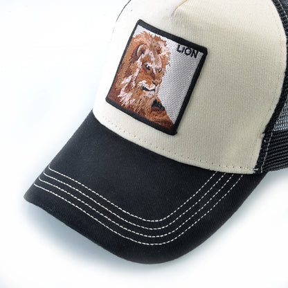 Baseball Cap With Lion Embroidery Patch Snapback | Streetwear Hip Hop Adjustable Hat