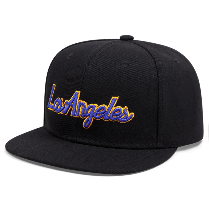 Los Angeles Embroidered Flat Brim Baseball Cap – Summer Outdoor Streetwear Hat