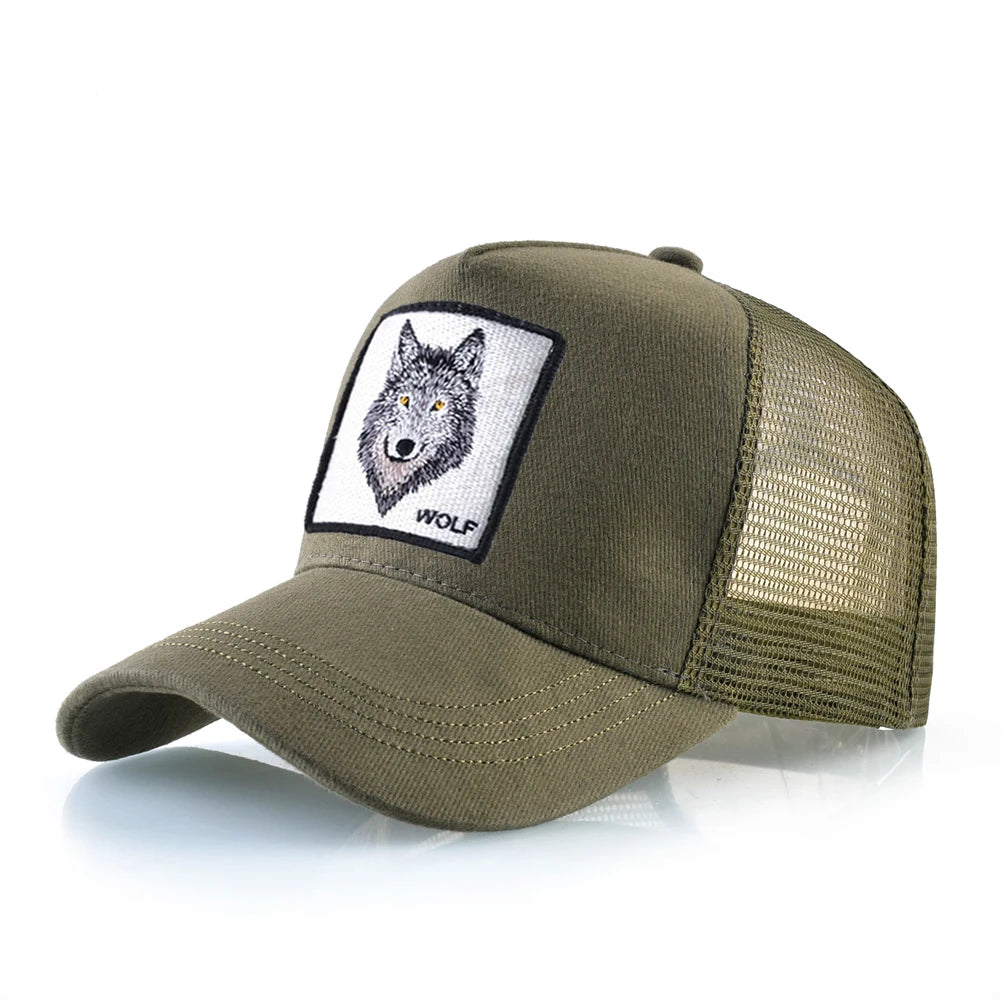 Wolf Embroidery Patch Trucker Cap – Snapback Hat
