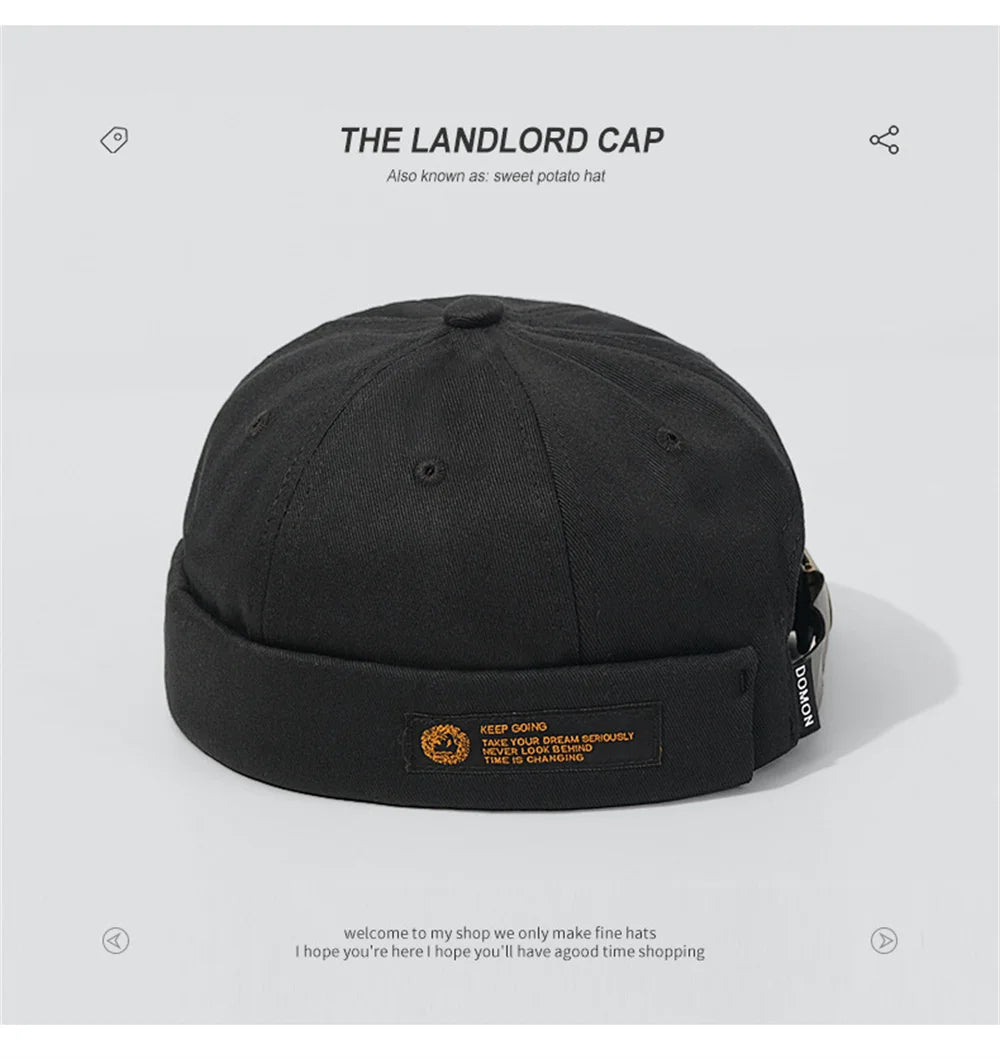 Retro Brimless Cap with Letter Label | Unisex Streetwear Beanie Hat