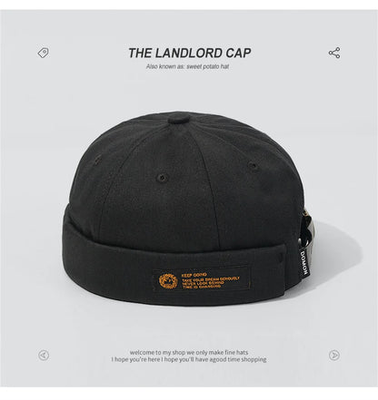 Retro Brimless Cap with Letter Label | Unisex Streetwear Beanie Hat