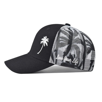 Baseball Cap with Coconut Tree Pattern