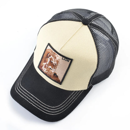 Baseball Cap With Lion Embroidery Patch Snapback | Streetwear Hip Hop Adjustable Hat