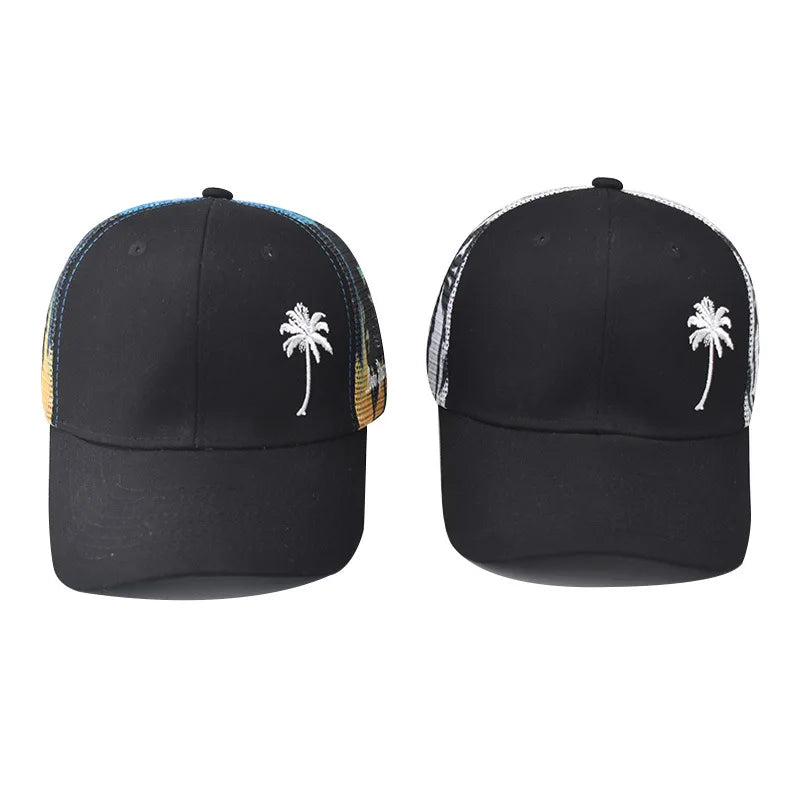 Baseball Cap with Coconut Tree Pattern
