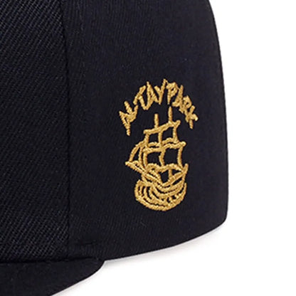 Crown Embroidered Flat Brimmed Snapback – Hip-Hop Street Baseball Cap