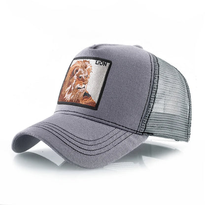 Baseball Cap With Lion Embroidery Patch Snapback | Streetwear Hip Hop Adjustable Hat