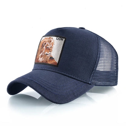 Baseball Cap With Lion Embroidery Patch Snapback | Streetwear Hip Hop Adjustable Hat