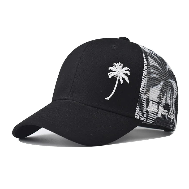 Baseball Cap with Coconut Tree Pattern