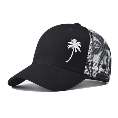 Baseball Cap with Coconut Tree Pattern