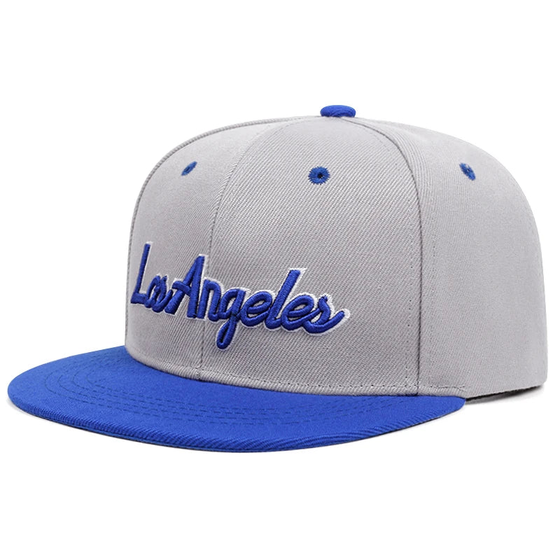 Los Angeles Embroidered Flat Brim Baseball Cap – Summer Outdoor Streetwear Hat
