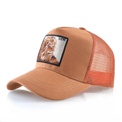 Baseball Cap With Lion Embroidery Patch Snapback | Streetwear Hip Hop Adjustable Hat