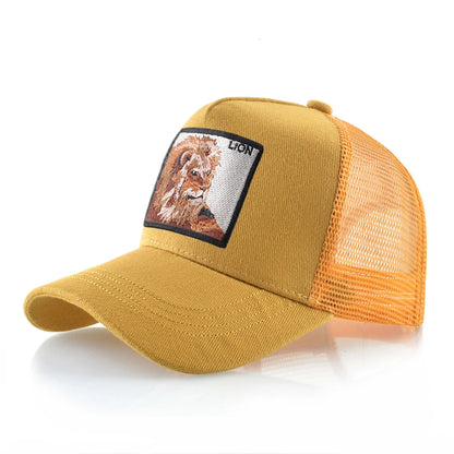 Baseball Cap With Lion Embroidery Patch Snapback | Streetwear Hip Hop Adjustable Hat