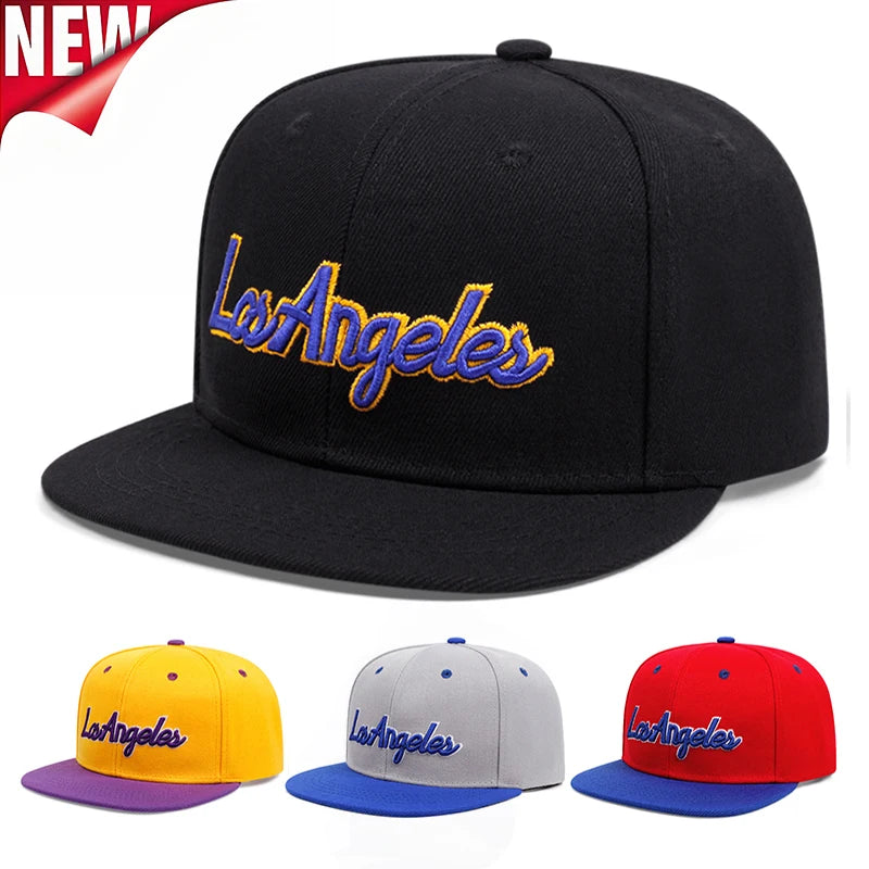 Los Angeles Embroidered Flat Brim Baseball Cap – Summer Outdoor Streetwear Hat