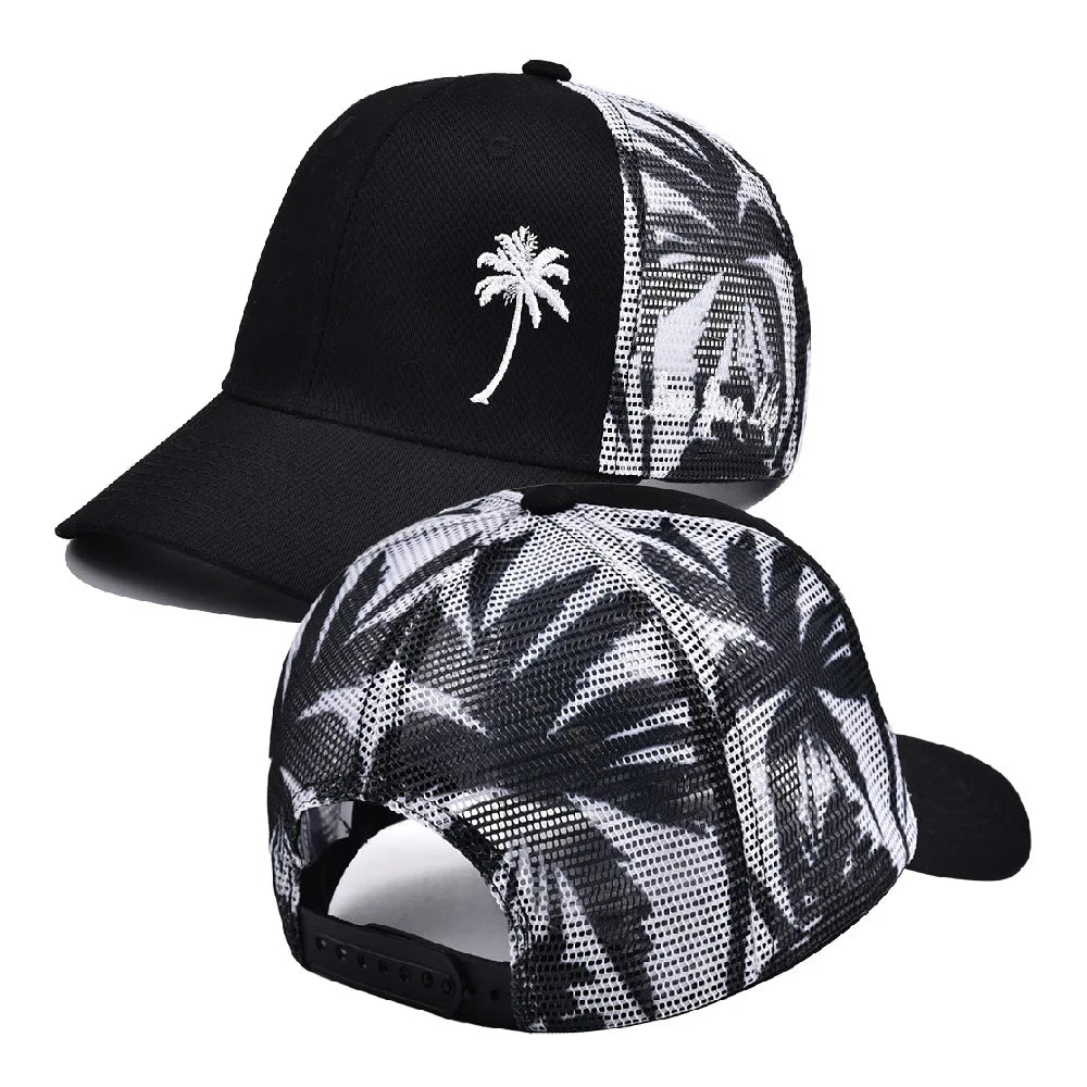 Baseball Cap with Coconut Tree Pattern