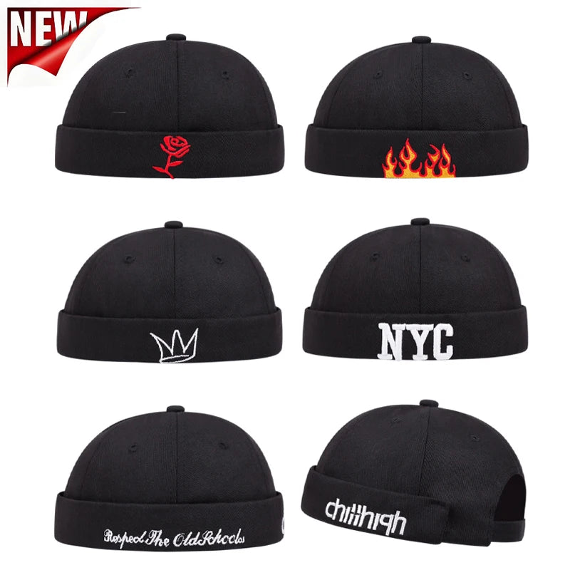 Cool Embroidered Brimless Hat | Unisex Streetwear Retro Cap