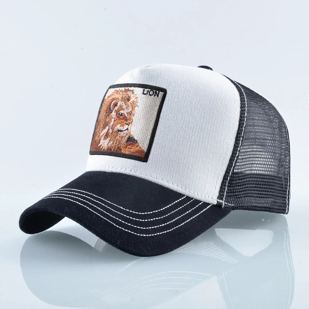Baseball Cap With Lion Embroidery Patch Snapback | Streetwear Hip Hop Adjustable Hat