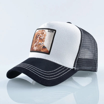 Baseball Cap With Lion Embroidery Patch Snapback | Streetwear Hip Hop Adjustable Hat
