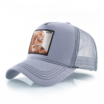 Baseball Cap With Lion Embroidery Patch Snapback | Streetwear Hip Hop Adjustable Hat