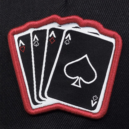 Playing Card Embroidered Flat Brim Baseball Cap – Hip Hop Streetwear Snapback