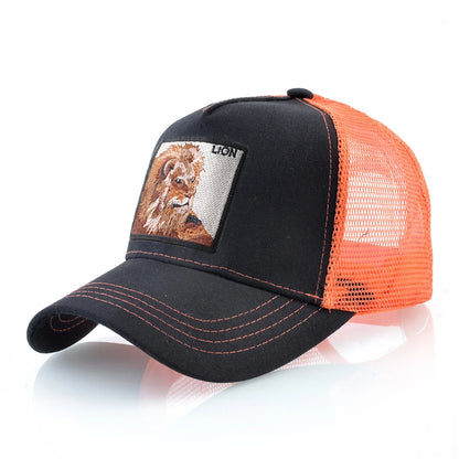 Baseball Cap With Lion Embroidery Patch Snapback | Streetwear Hip Hop Adjustable Hat