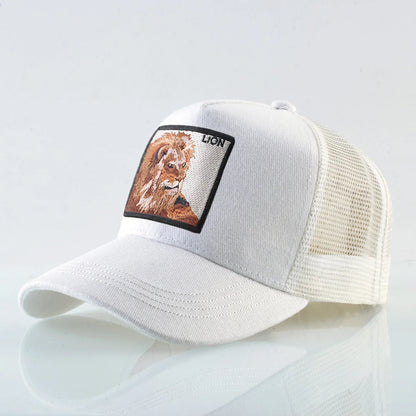 Baseball Cap With Lion Embroidery Patch Snapback | Streetwear Hip Hop Adjustable Hat