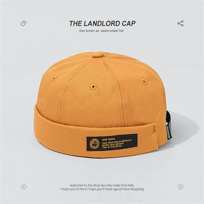 Retro Brimless Cap with Letter Label | Unisex Streetwear Beanie Hat