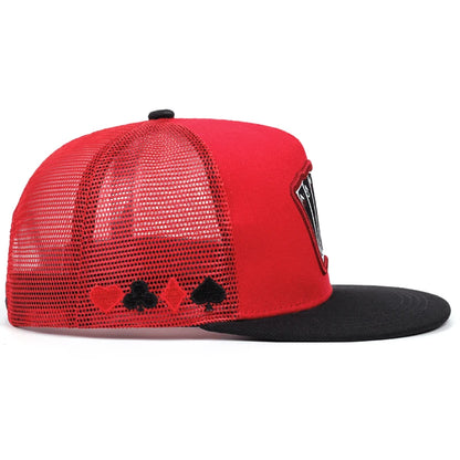 Playing Card Embroidered Flat Brim Baseball Cap – Hip Hop Streetwear Snapback