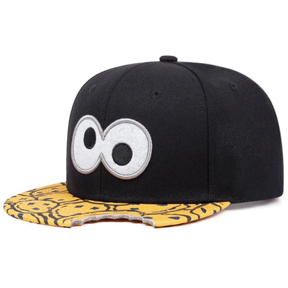 Funny Eye - Embroidered Flat Brimmed Unisex Baseball Hat, HipHop Hat for Outdoor Leisure