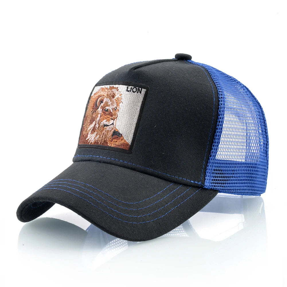 Baseball Cap With Lion Embroidery Patch Snapback | Streetwear Hip Hop Adjustable Hat