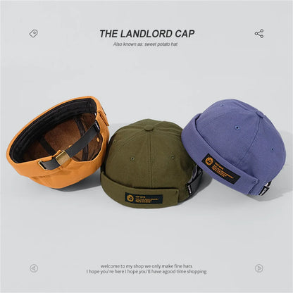 Retro Brimless Cap with Letter Label | Unisex Streetwear Beanie Hat